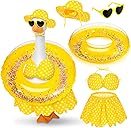 JcHrmers Summer Goose Outfit 23 Inch Porch Goose Bikini Clothes with Swimsuit Swim Ring Hat Sunglasses