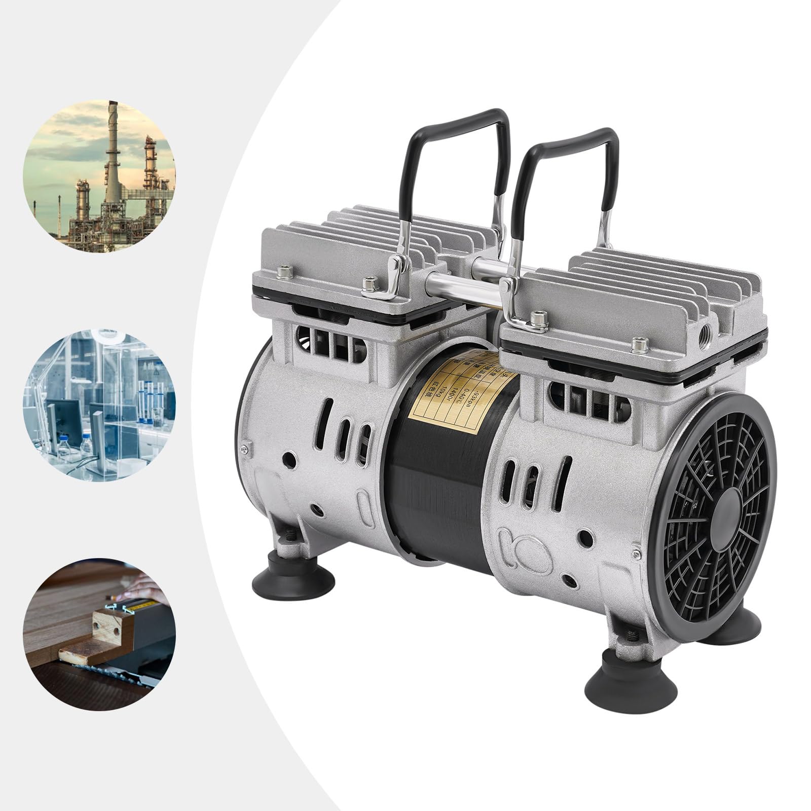Ölfrei Unterdruckpumpe Vakuum Vakuumpumpe Industrie Labor Vakuum Pumpe für Vakuumformen Kunststoffe hydraulische Pressen Silber 550W