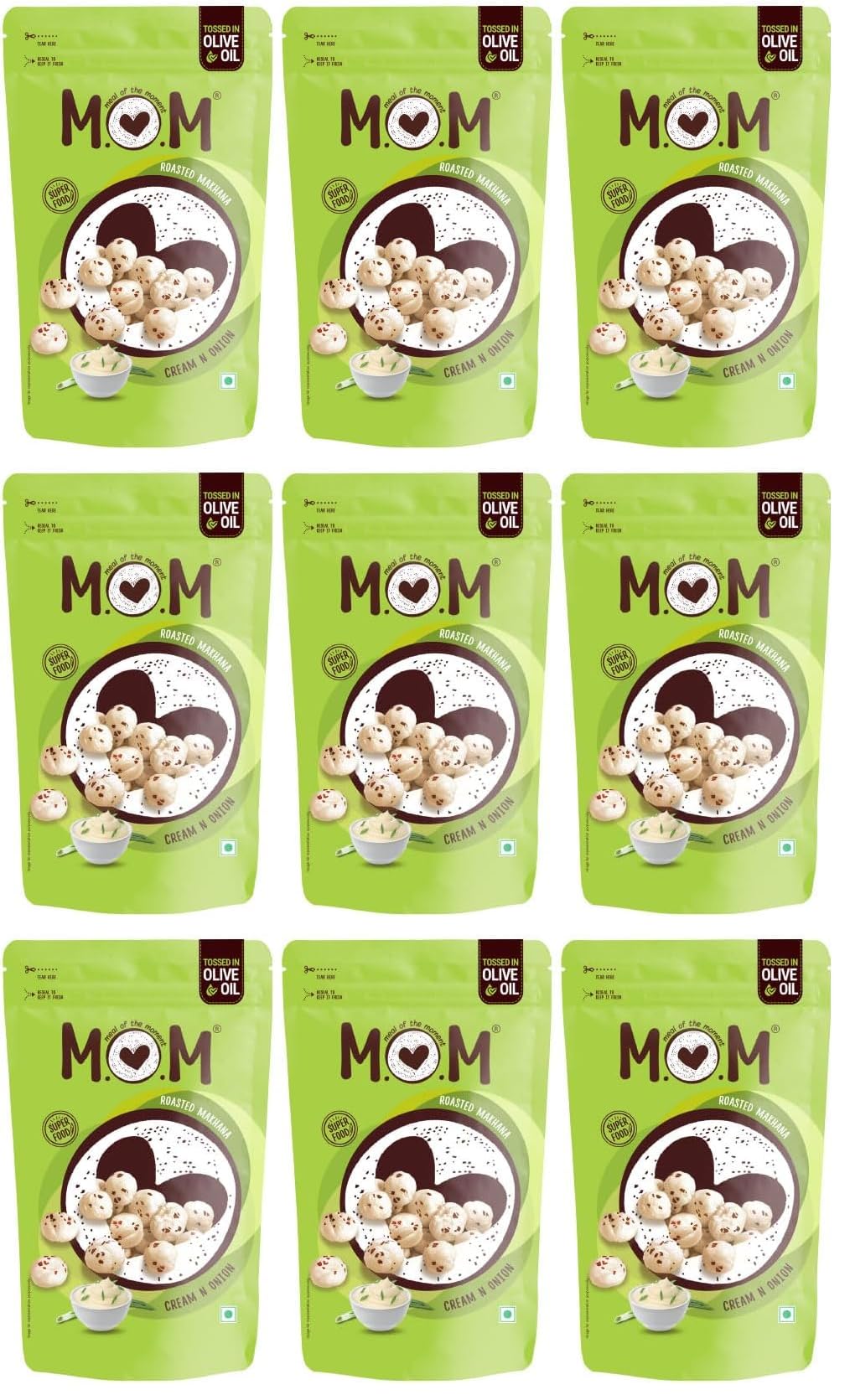 MOM - Meal of the Moment, Roasted Cream N Onion Makhana (Pack of