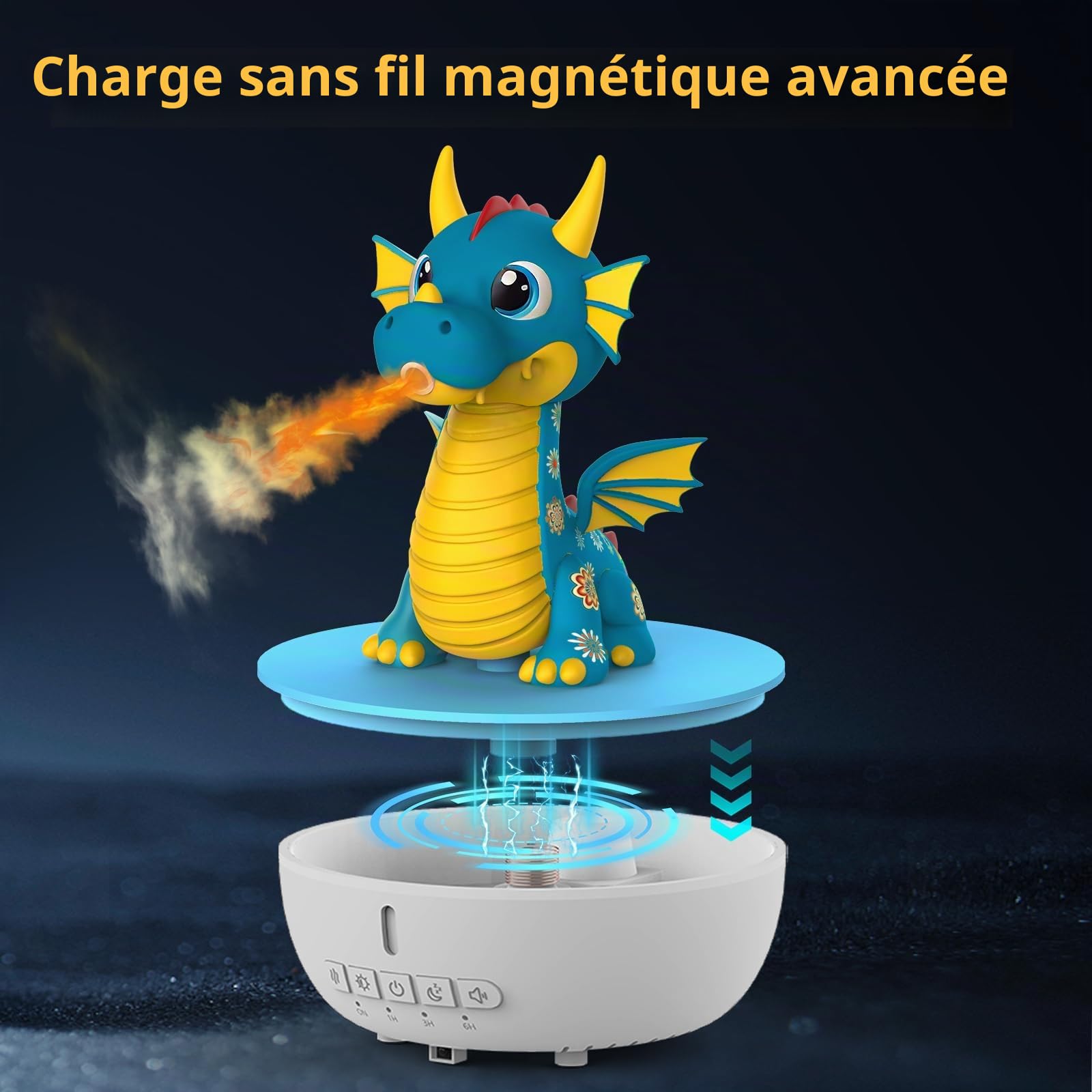 Diffuseur Huiles Essentielles avec Bruit Blanc, Humidificateur 200 ML avec Télécommande et Minuterie 1/3/6h, Diffuseur d'Huiles Essentielles pour la Chambre, Humidificateur pour Enfants (Bleu)