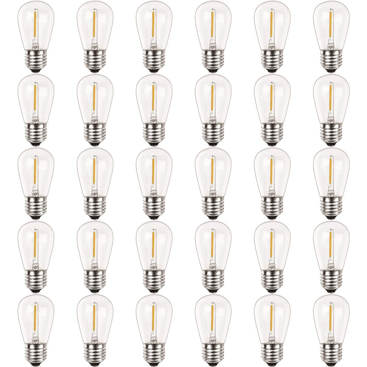 Newhouse Lighting S14 LED Replacement Bulbs, 30-Pack, Shatterproof, Warm White