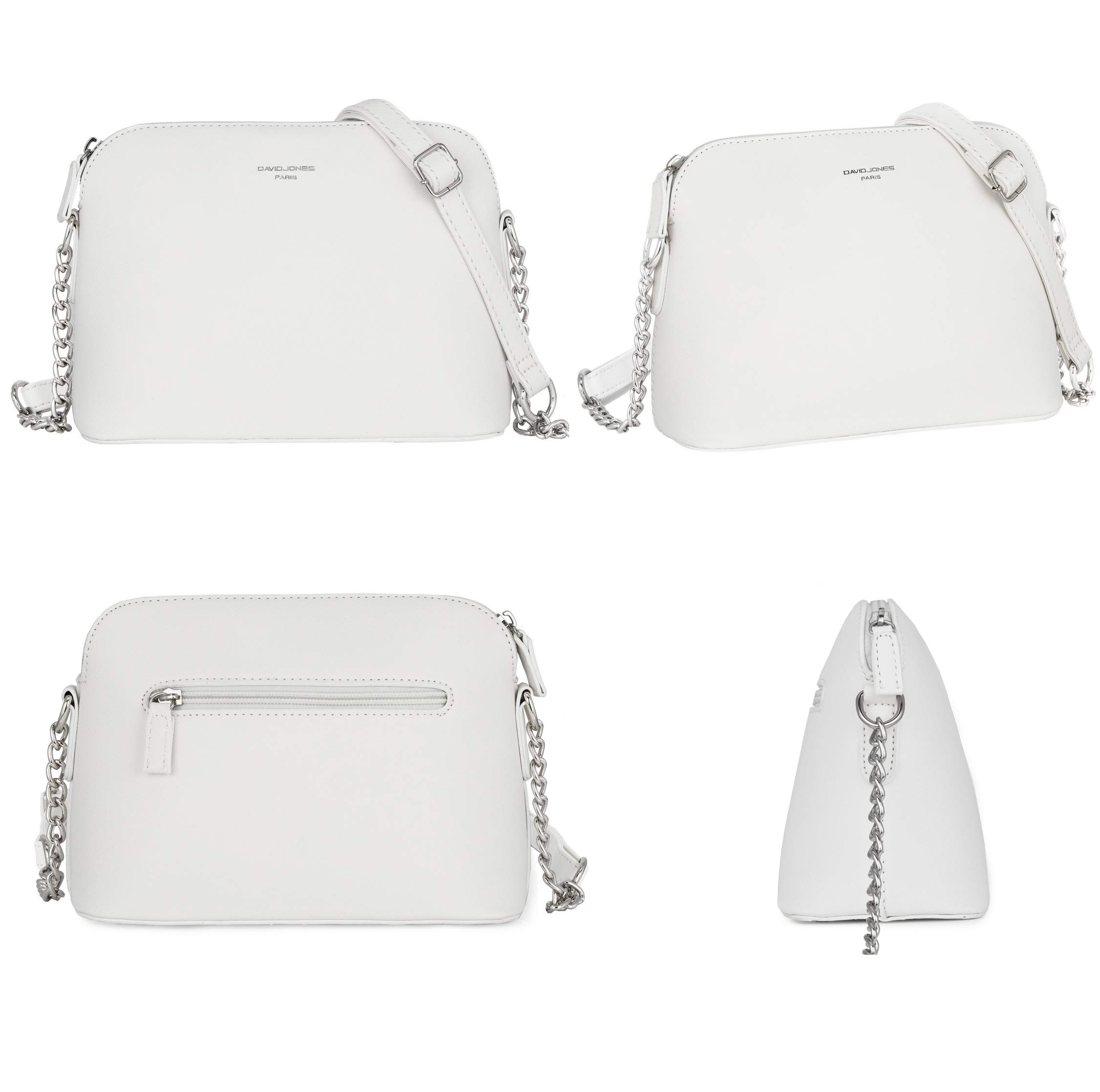 David Jones - Pequeño Bolso Bandolera Cadena Mujer - Bolsos de Hombro Cruzado Cuero PU - Mensajero Crossbody Bag - Bolso Mano Zip Embrague Clutch Pochette Noche Trabajo Moda Diario Vida