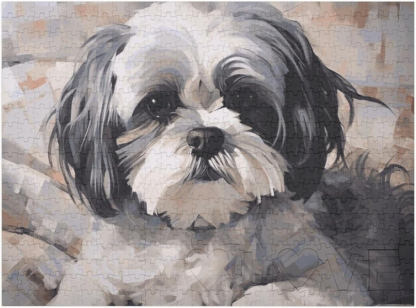 520 Piece Jigsaw Puzzle - Shih Tzu Picture Puzzles for Adults Challenging Puzzle Personalized Wooden Puzzle Photo Puzzle Gifts 20.5" X 15"