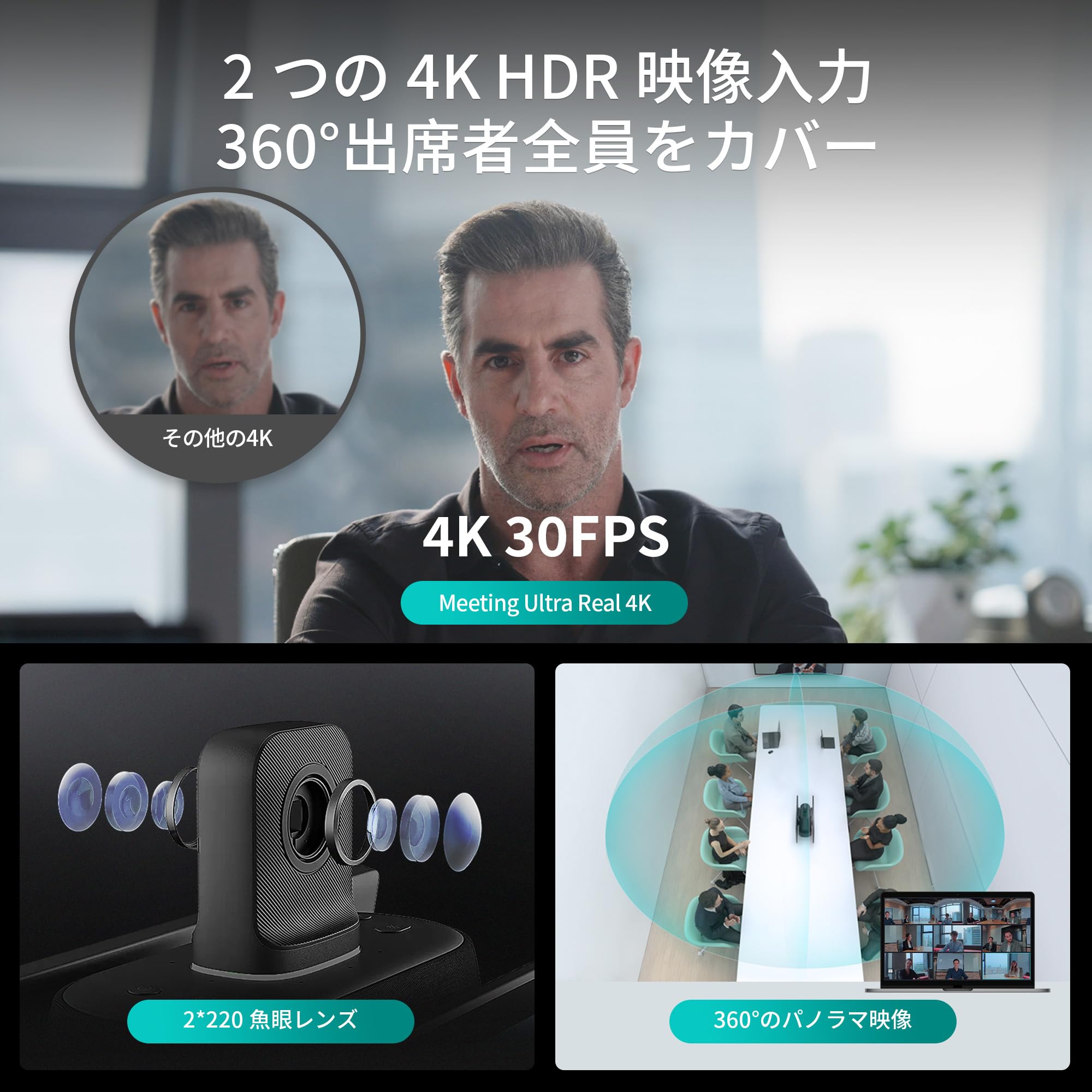 Amazon.co.jp: Kandao Meeting Ultra 360度WEB会議カメラ 2つのレンズ