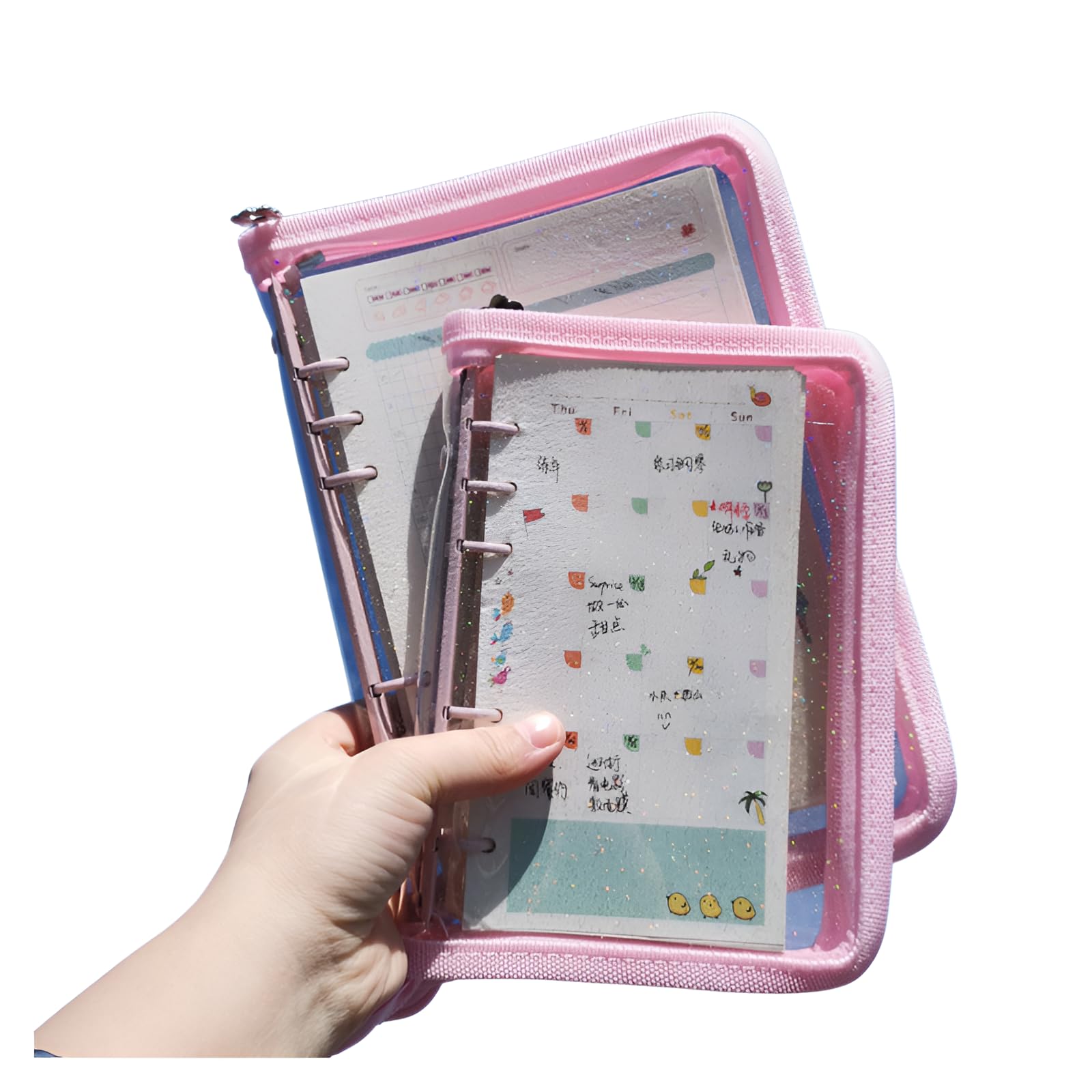 Amazon.co.jp: [qiukala]シール帳 クリア バインダー【A5/A6サイズ&6穴