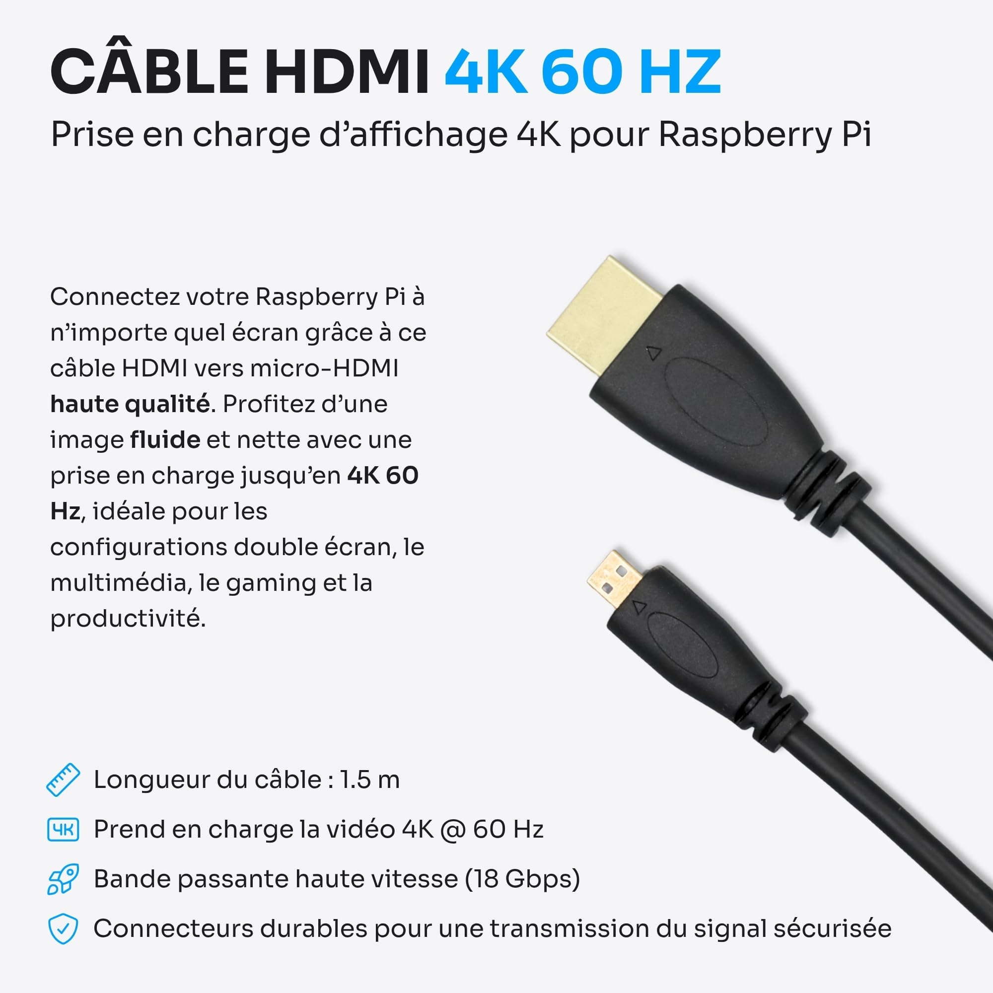 Starter Kit pour Raspberry Pi 5 4 Go | Carte MicroSD 64 Go | Alimentation 27 W | Boîtier avec Ventilateur Intégré et Dissipateur Thermique | Câble Micro-HDMI 4K 60 Hz