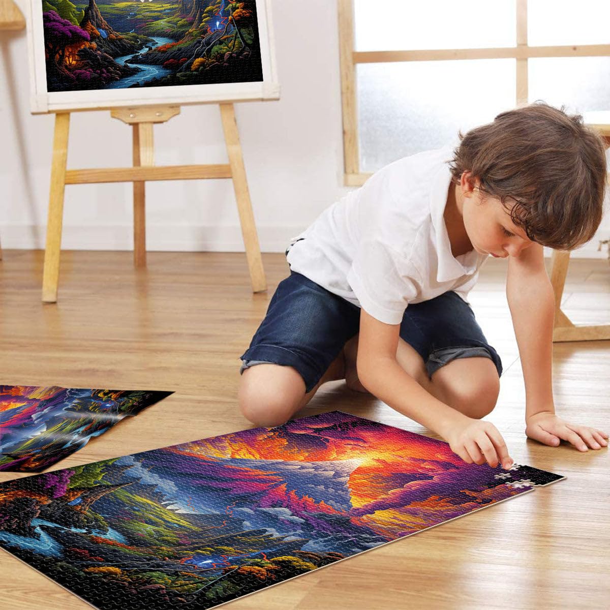 Puzzle da 2000 pezzi per adulti vulcano rompicapo Puzzle con pezzi completamente ad incastro a forma casuale 70 x 100 cm per adolescenti dai 14 anni in su
