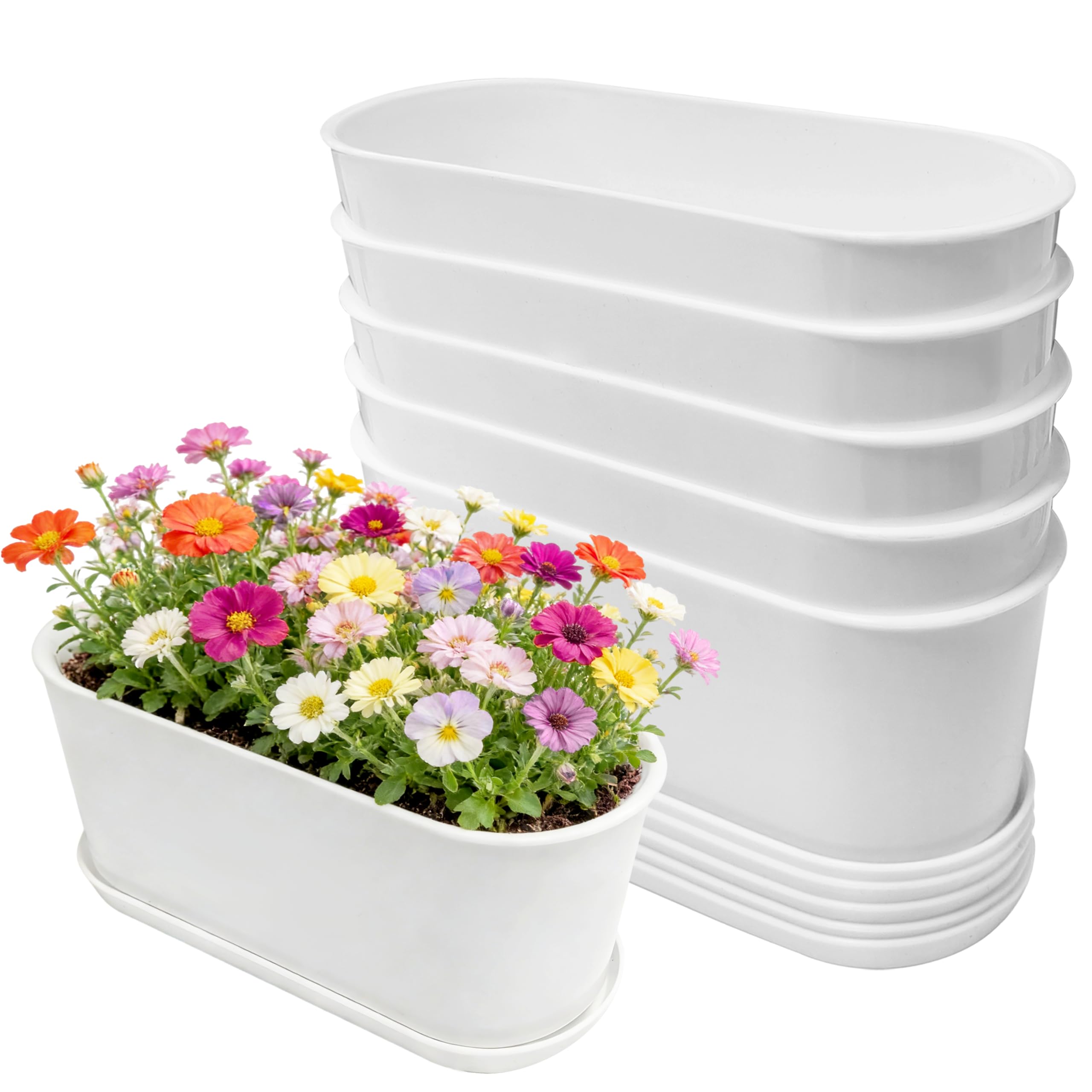 Amazon.com : SORANGEUN 5-Pack White Herb Planter Box with Drip