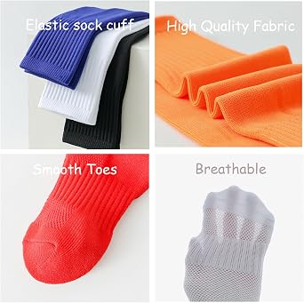 Kids Soccer Socks Toddler Football Socks Uniform Knee High Athletic Sports Socks For Boys Girls