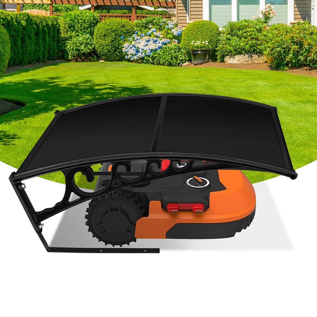 Mähroboter Garage, Garage für Mähroboter,Wind und Witterung rasenroboter garage,Schützen Sie den Mähroboter vor UV-Strahlung,Mähroboter Schutzhülle,106x87x50cm,Schwarz