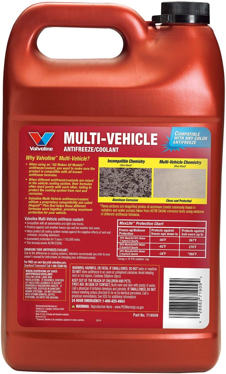 Valvoline Multi-Vehicle Concentrate Antifreeze/Coolant 1 GA, Case of 6