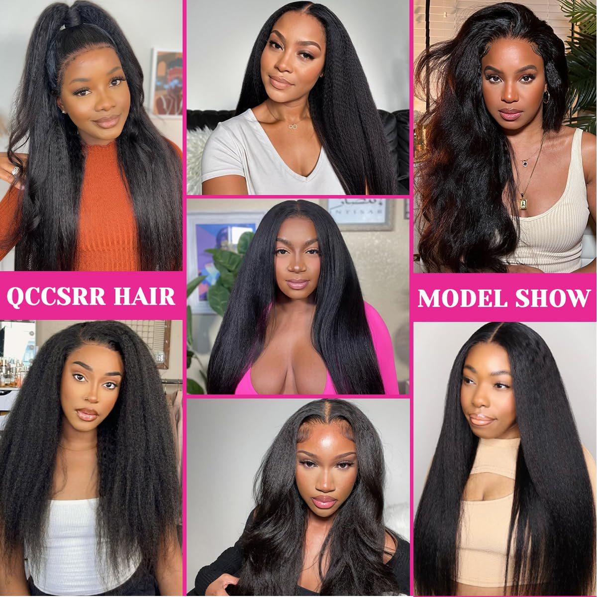 24 inch Kinky Straight Wigs Human Hair