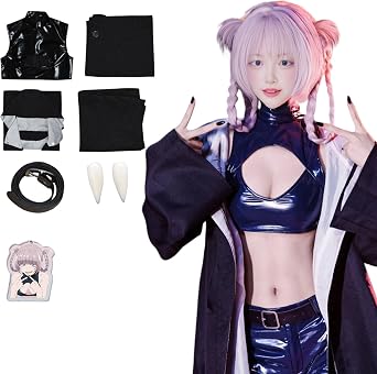 Call of the Night Nazuna Nanakusa Vampire Cosplay 8 Piece Set with Anime Nanakusa Wig Halloween Costume Party
