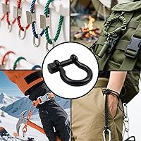 Vista 3 de Semetall Grillete de anclaje de pasador de tornillo, 10 grilletes de anillo en D para aparejo, elevación, correa de remolque y cuerda de alambre