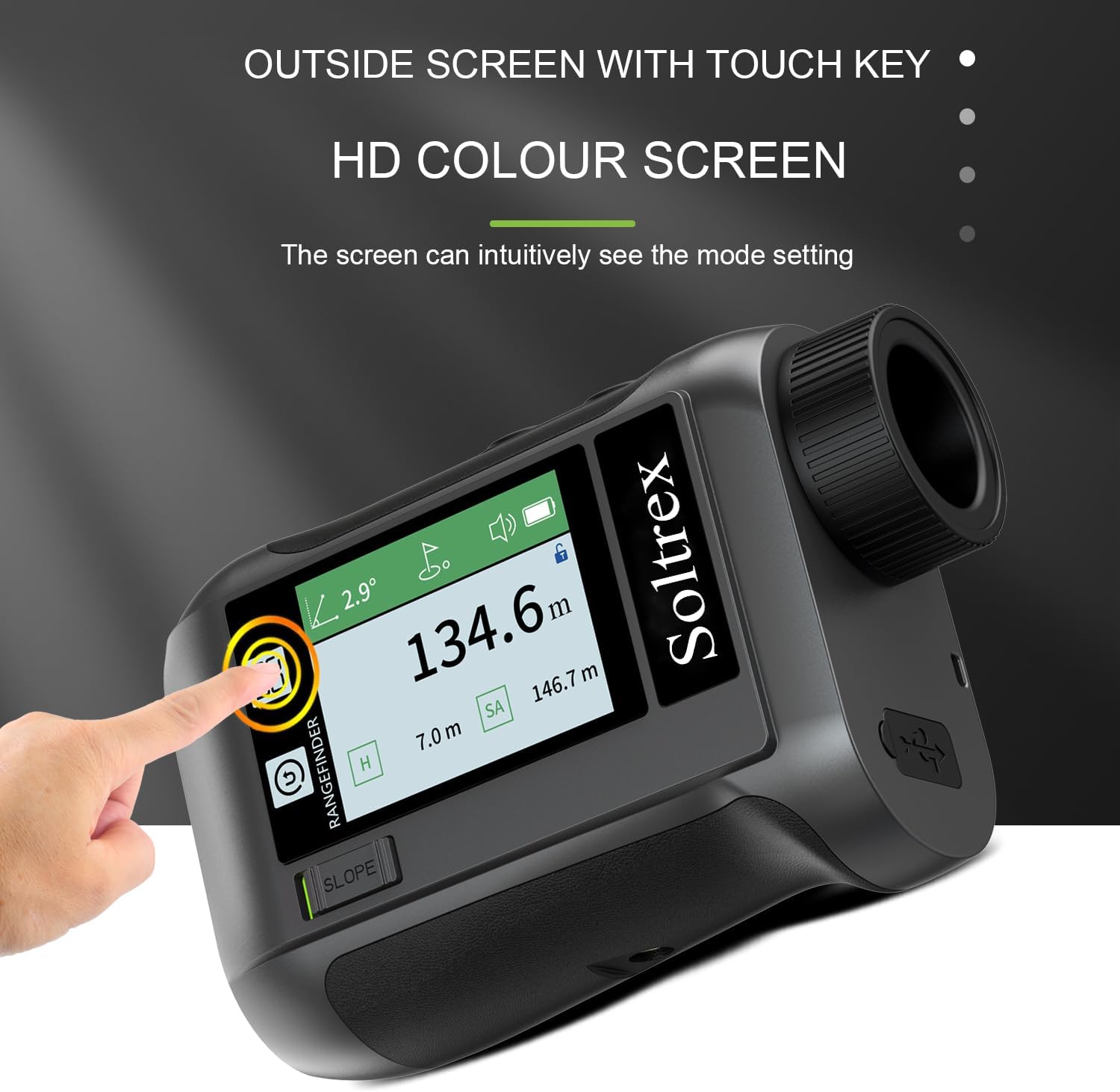 Golf Laser Rangefinder,1200Yard 6.5X TFT Screen Slope-Switch Flag-Lock | Rechargeable Touch Key Finder,Voice Broadcast,Yard/M/Ft Switch,Ideal hunting Golf Christmas Gift