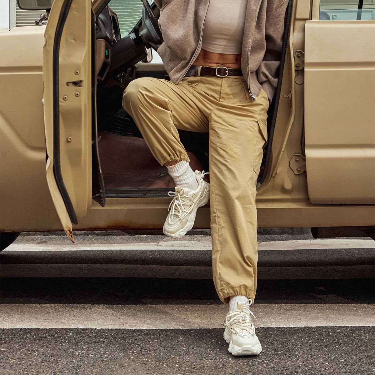 BEAU TODAY Womens Chunky Sneakers,Womens Fashion Sneakers,90s Comfortable Running Dad Shoes,Platform Casual Lace up Non Slip Rave Tennis Walking Shoes - Image 6