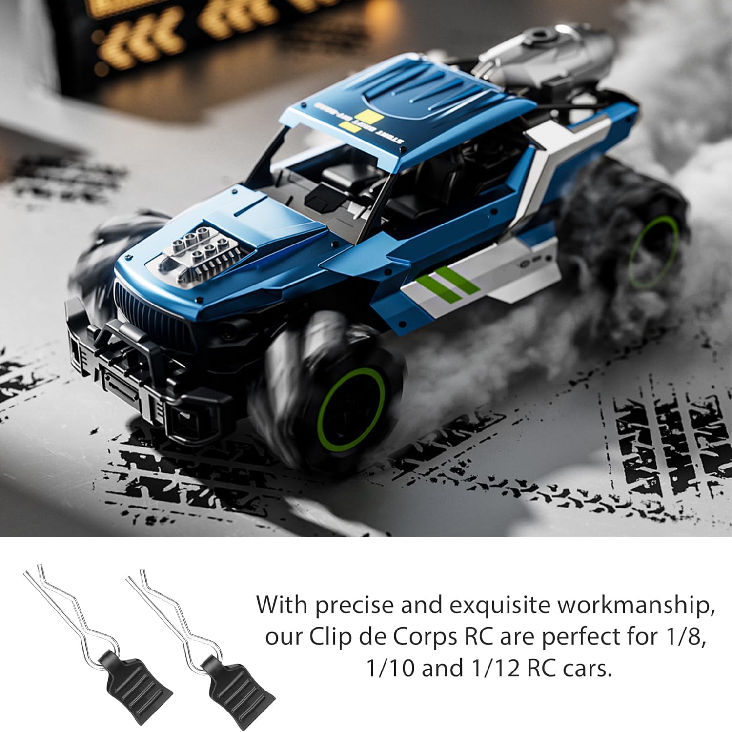 TRLREQ 30 Pieces RC Body Clips Deerc Replacement Parts with Tear Tabs RC Car Clips RC Body Shell Pin Bent Springy R Pins 1/10 1/12 1/16 Body Clips Deerc Replacement Parts Black - Image 3