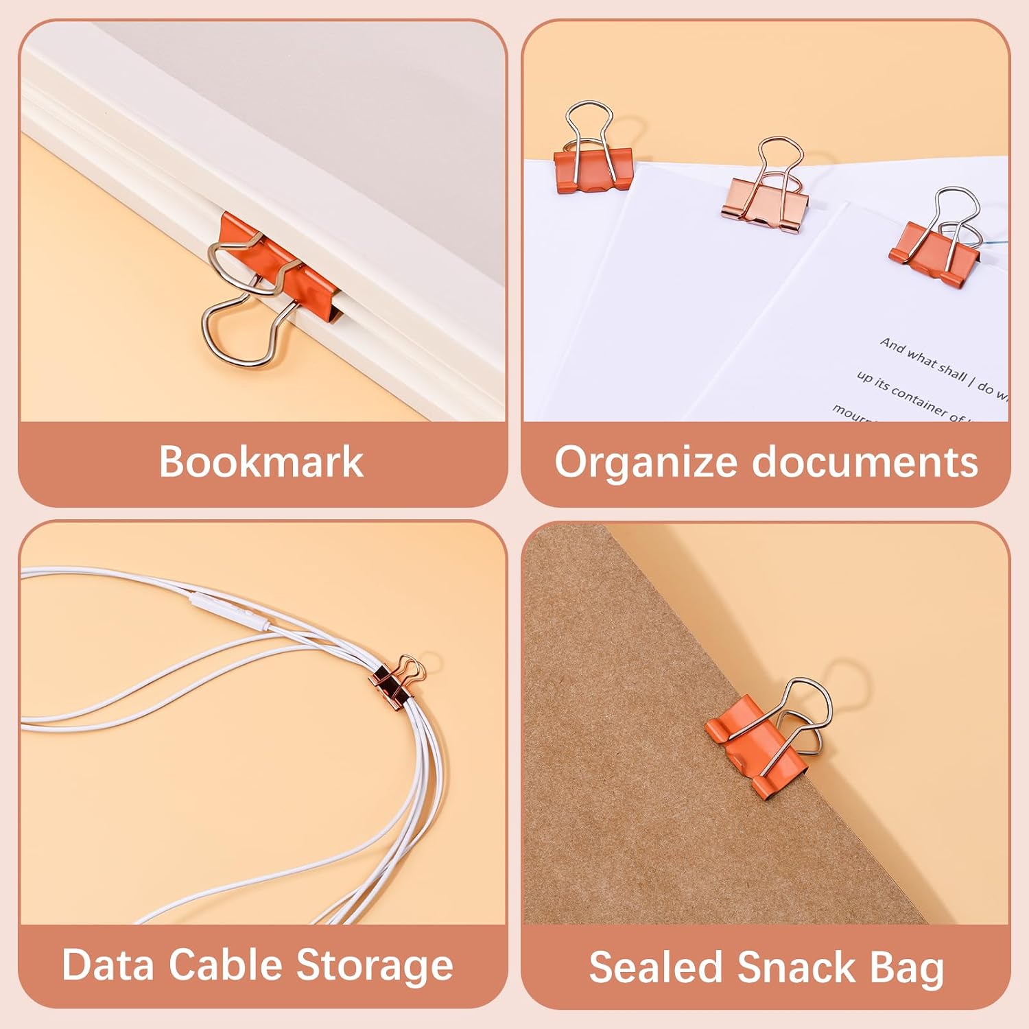 BAYTORY 40Pcs Binder Clips, Binder Clips Assorted Sizes image 5