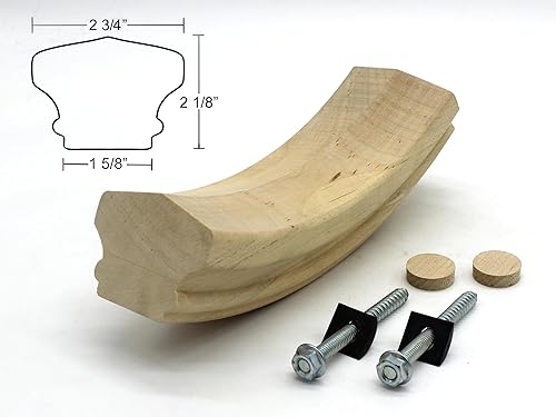 Miniatura 8 de Roseta redonda, grado de pintura de madera maciza dura, 4 12 "x 34", accesorio para parte de escalera
