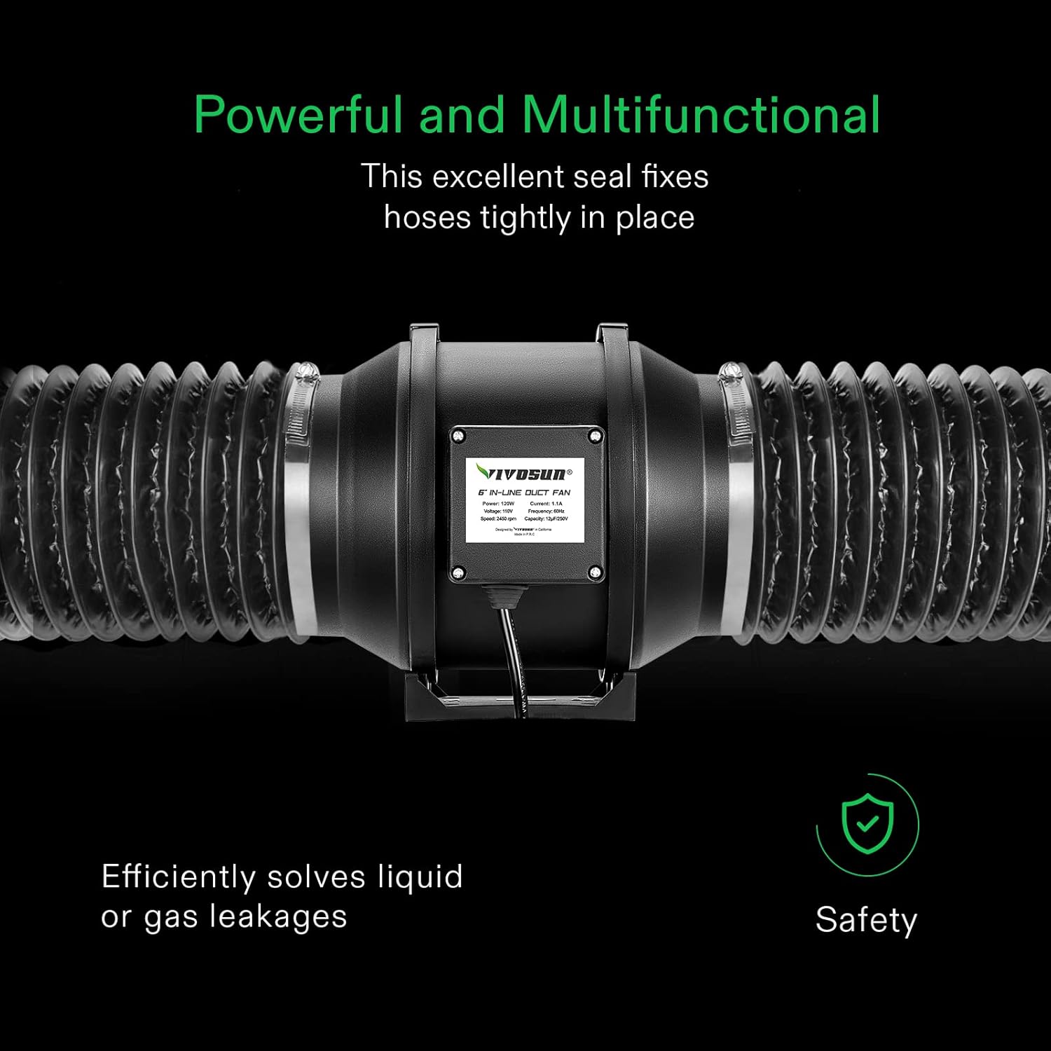 VIVOSUN 6 Inch 390 CFM Inline Duct Fan - Stainless Steel Air Ducting Clamps : Industrial & Scientific