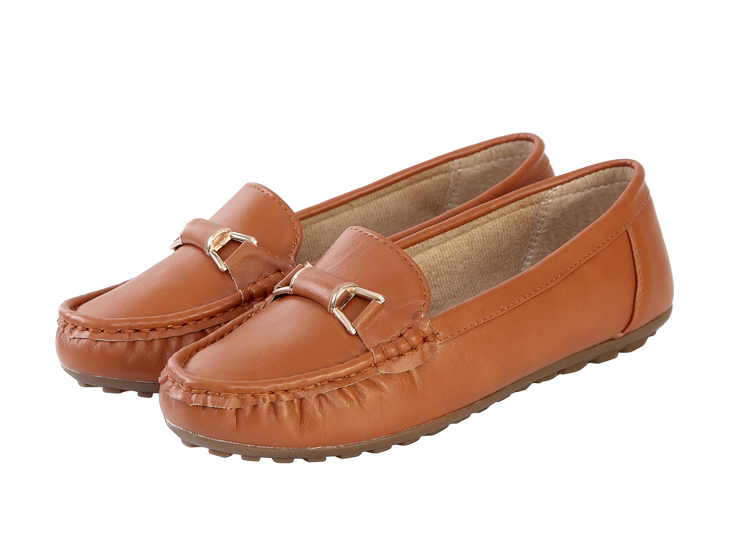 Women Beige Bellies | Comfortable Stylish Pull-On Ballet Flats 6 UK-image-1