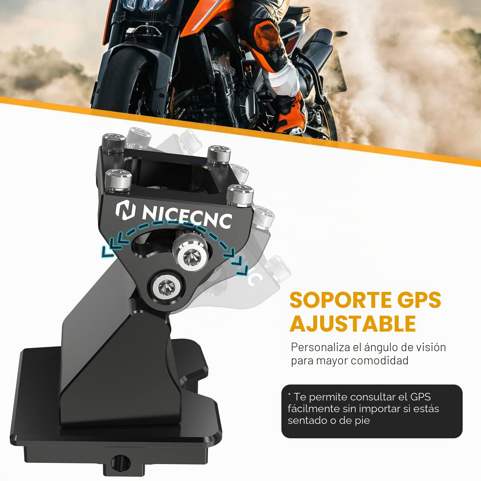NICECNC Soporte Ajustable para GPS Negro Compatible con Norden 901 2022-2025, Compatible con Norden 901 Expedition 2022-2025