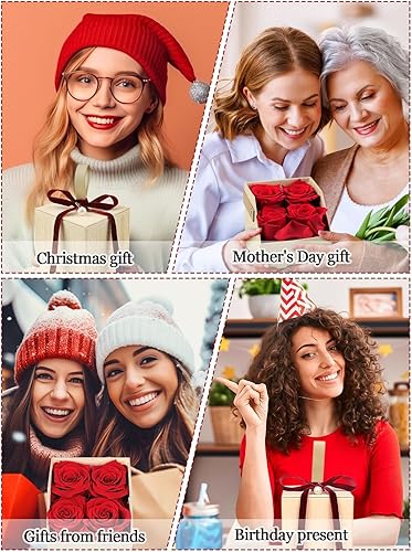 Miniatura 7 de Kalolary Rosas preservadas, flores frescas conservadas de larga duración para el día de San Valentín, rosas preservadas en una caja, regalos