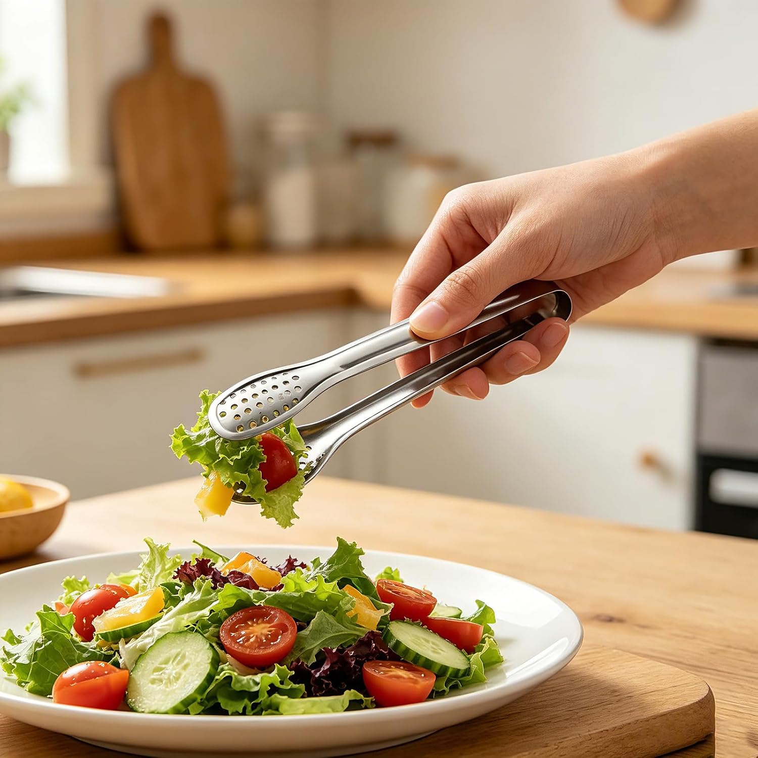 6-Inch Stainless Steel Mini Tongs, 8-Pack for Serving Food