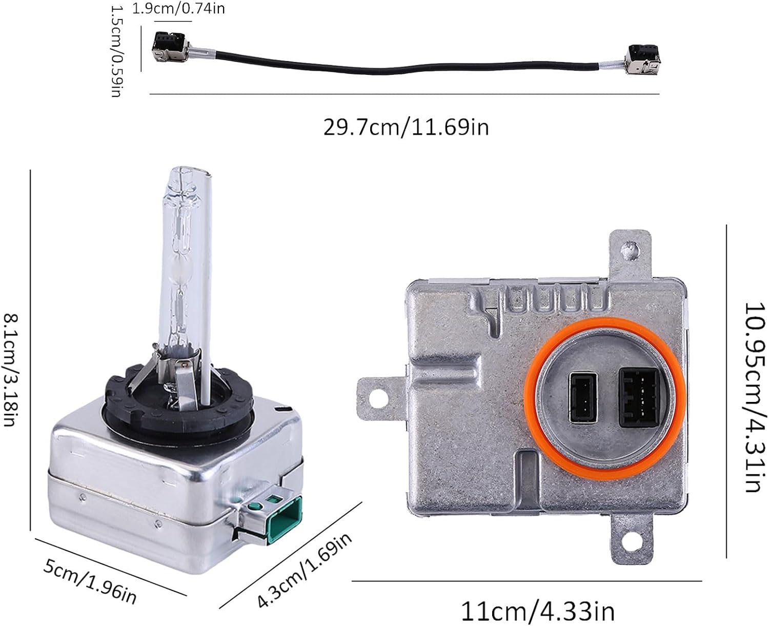Hid Headlight Ballast Compatible for Porsche Macan 2015 2016 2017 2018 Front Left/Right Xenon HID Headlight Ballast Module Control Unit with Igniter and D3S Bulb Replace 99161832303 99963107090