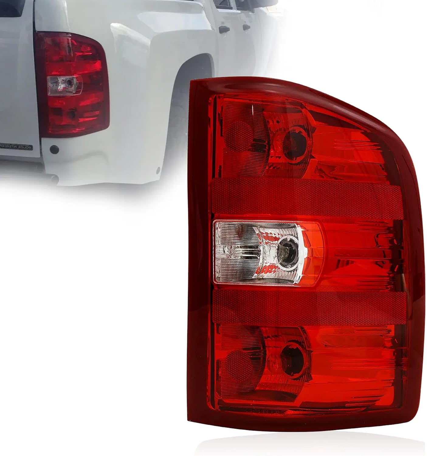 Wildwolf Tail Lights Assembly for Chevy Silverado 1500 2500 3500 2500HD 3500HD 2007-2014 Rear Brake Turn Signal, Black border, Rear Right Passenger Side