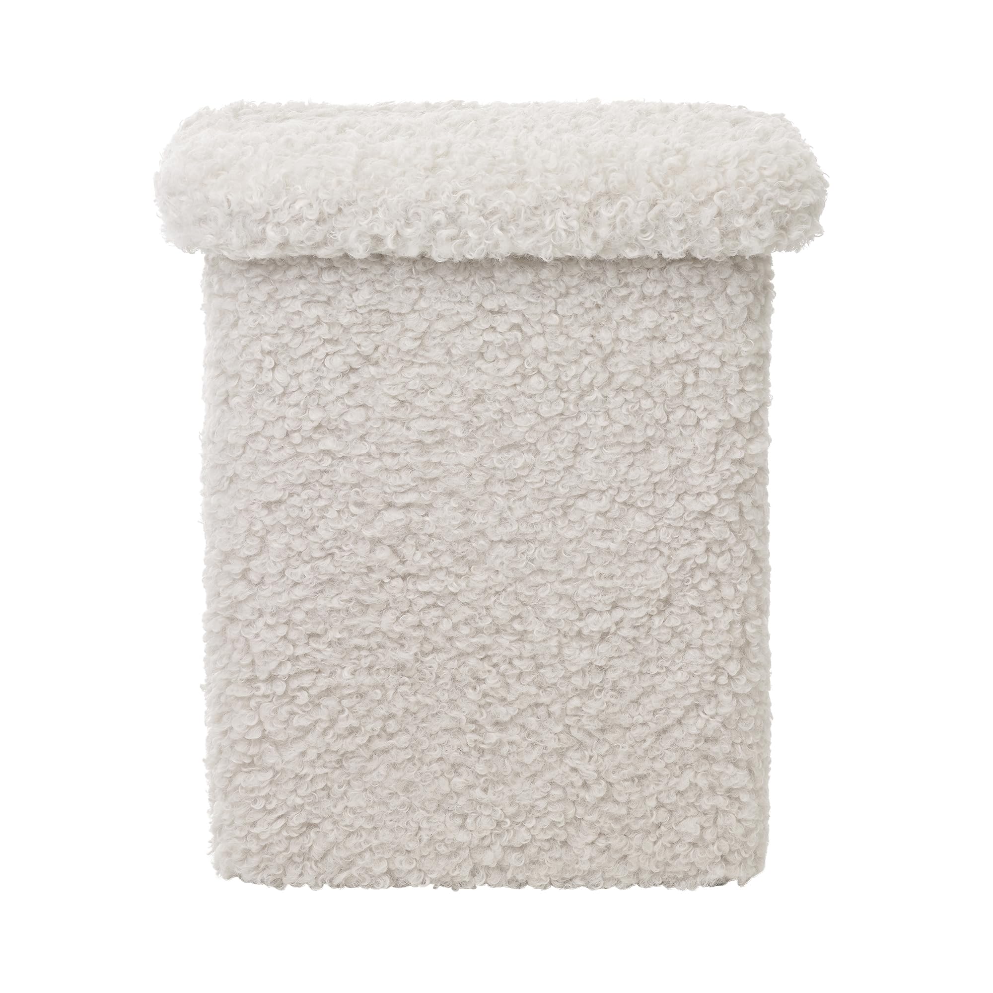 blomus T-Hocker -Teddy- | Polsterhocker & Sitzhocker | 45 x 38 x 28 cm | Farbe Moonbeam | Wohnaccessoire