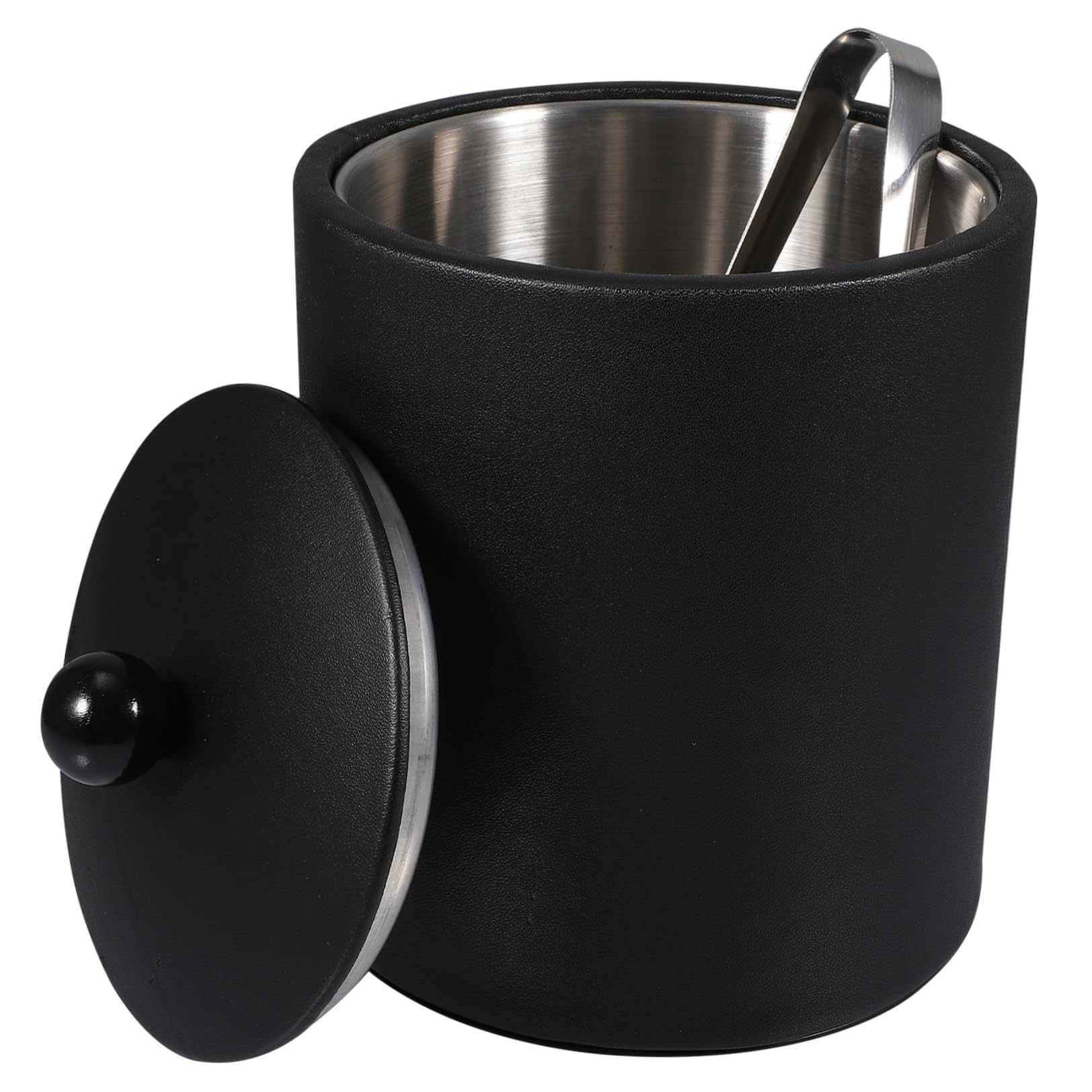 Zerodeko Cubitera de Acero Inoxidable con Pinzas, cubitera para Vino y champán, Cubo de Hielo para Cocina y Bar, 1 Pieza