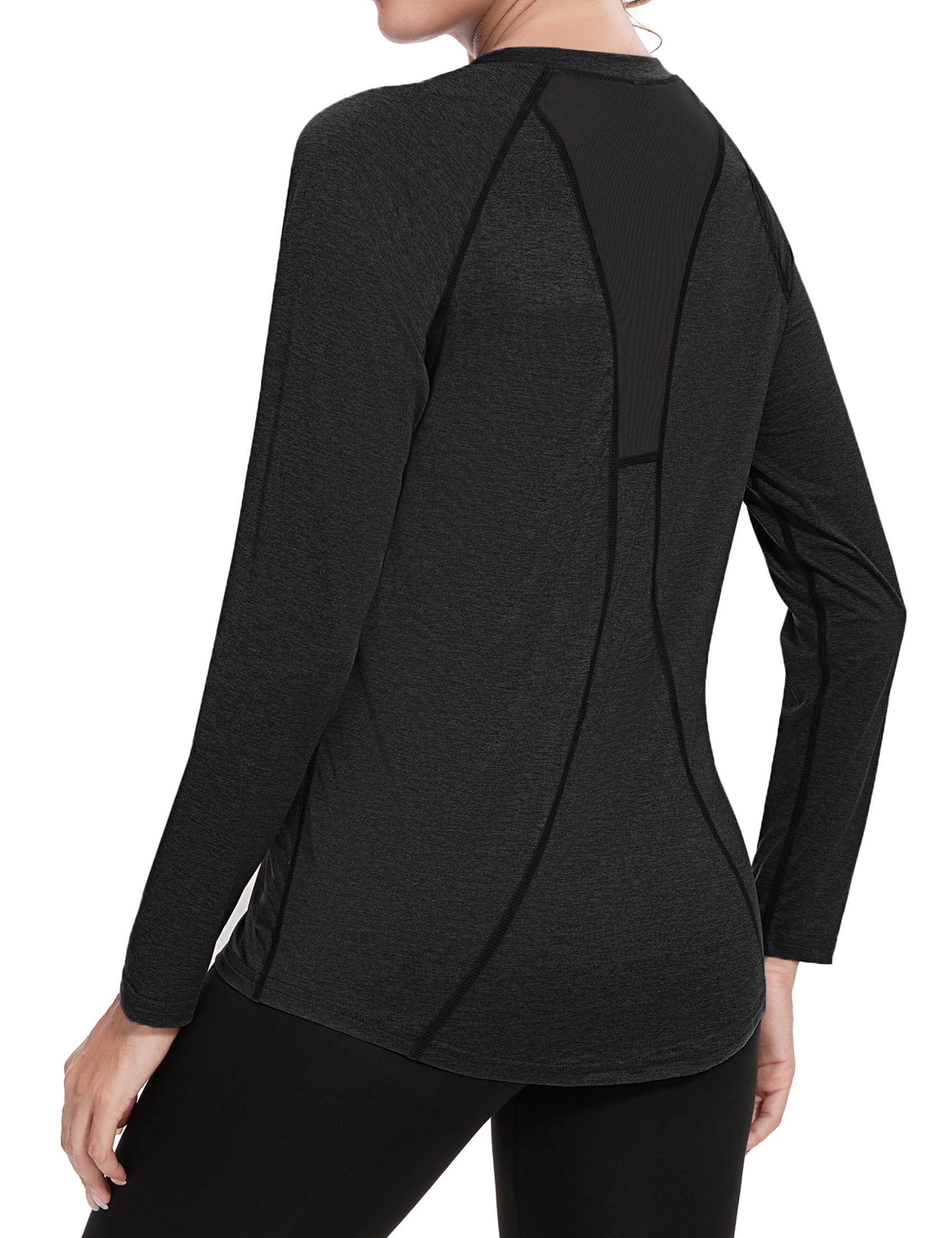 Camiseta Deportivo Mujer Camiseta de Manga Larga Camiseta Holgada de Secado Rápido Camisetas de Malla Mujer Yoga Fitness Top Ropa Deportiva Entrenamiento Atlético