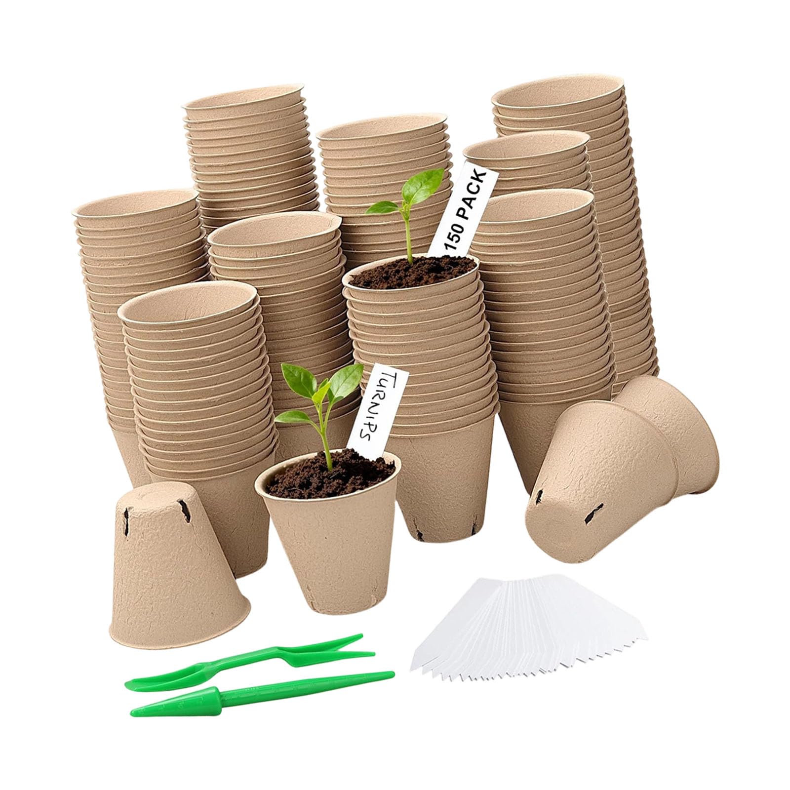 Kaeltsyn 100pack Peat Pots for Seedling Outdoor Garden Germinations Nursery Pulps Biodegradables Seedling Starter Compostables Nursery