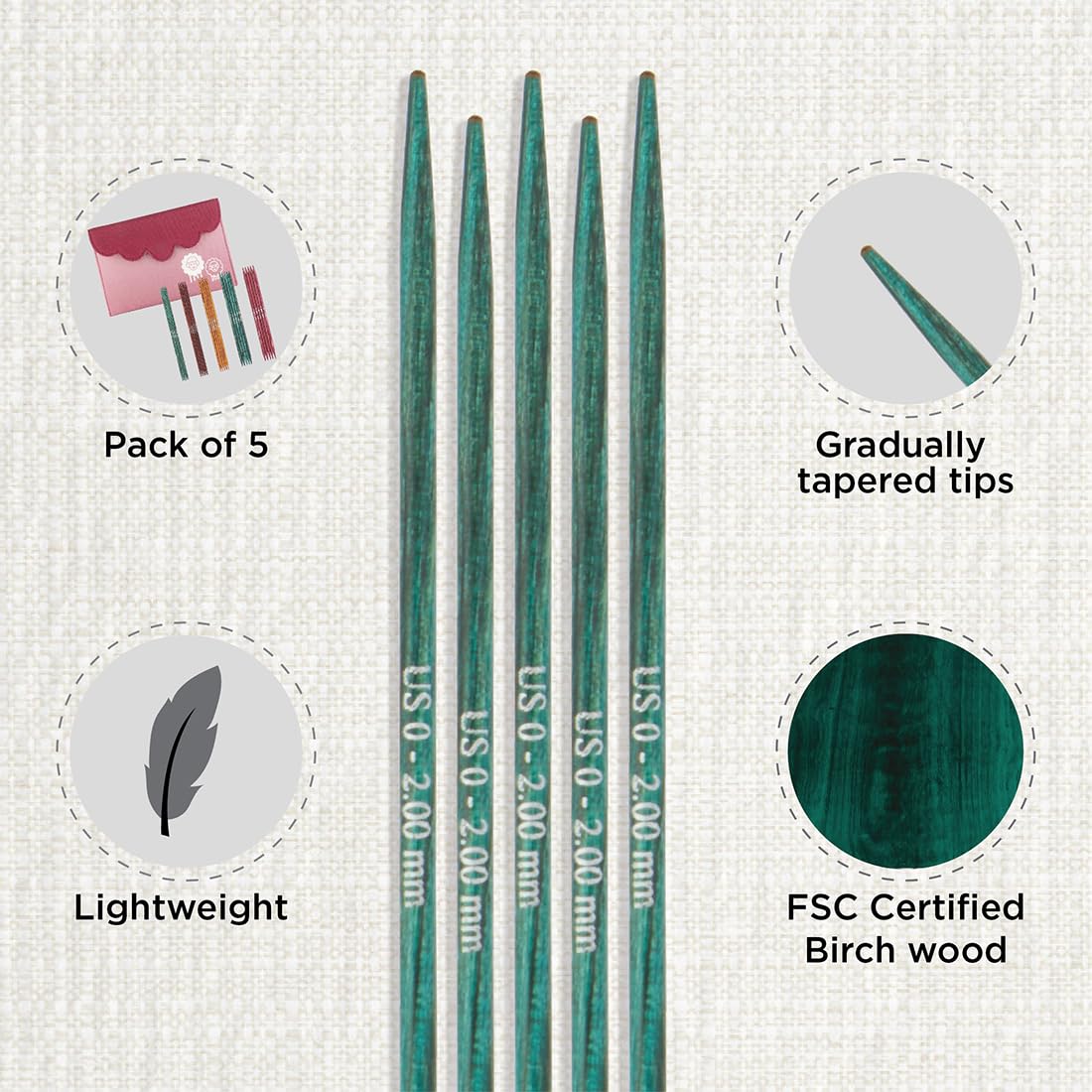 Agujas de doble punta KnitPro Dreamz de 15 cm, kit de inicio, 1 unidad