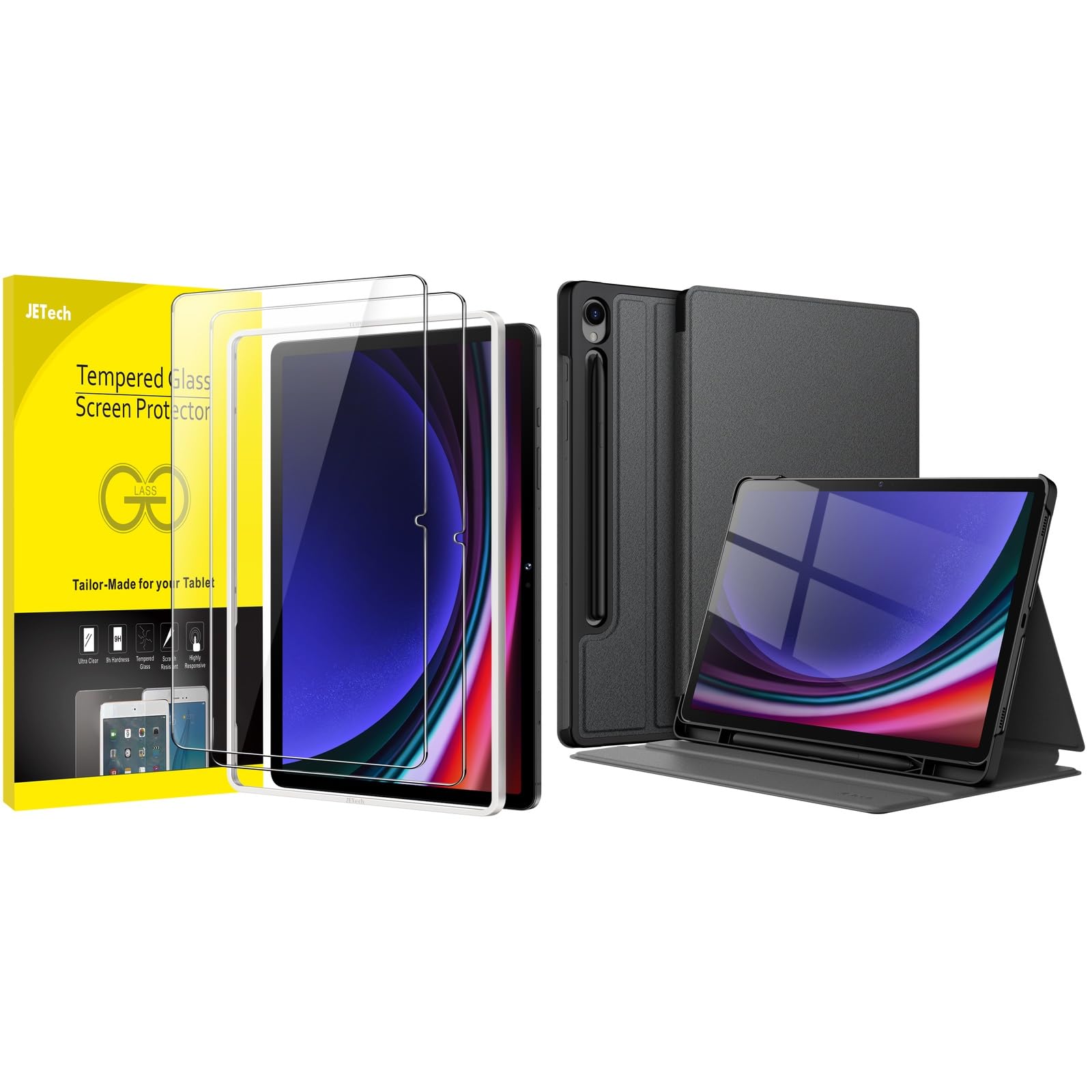 Funda Samsung Tab S9 11 pulgadas JETech pack protector pantalla vidrio templado carcasa 8