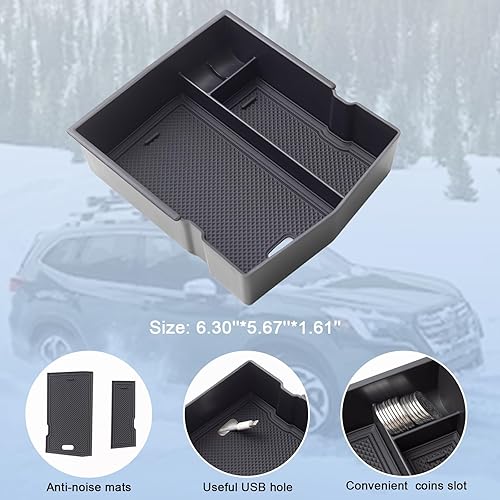 Miniatura 5 de JKCOVER Bandeja organizadora de consola central de diseño mejorado compatible con Subaru Forester 2024 2023 2022 2021 2020 2019, caja de