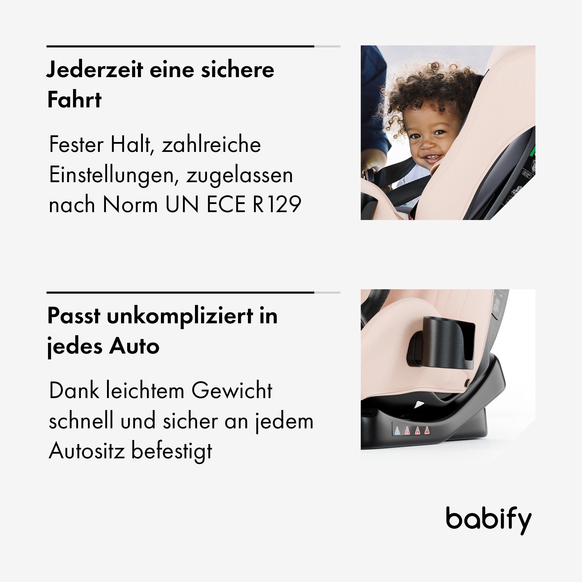 Babify Kindersitz, Autositz für Kinder von 40-150 cm, Mitwachsender Auto Kindersitz, Bequemer Auto Sitz für Kinder, Langlebiger & Verstellbarer 3-in-1 Kinderautositz, Sicherer Auto-Kindersitz