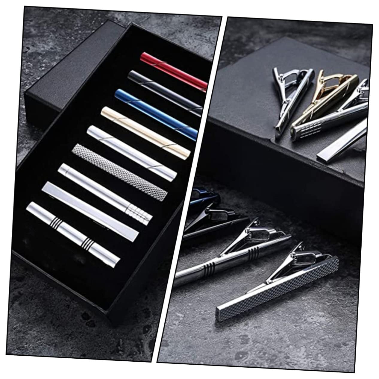 Veemoon Conjunto De Pasadores De Corbata Accesorios Azul Atar Acortar- Clips De Pajarita Clips De Corbata Para Hombres Únicos Clip De Corbata De Los Hombres Cobre