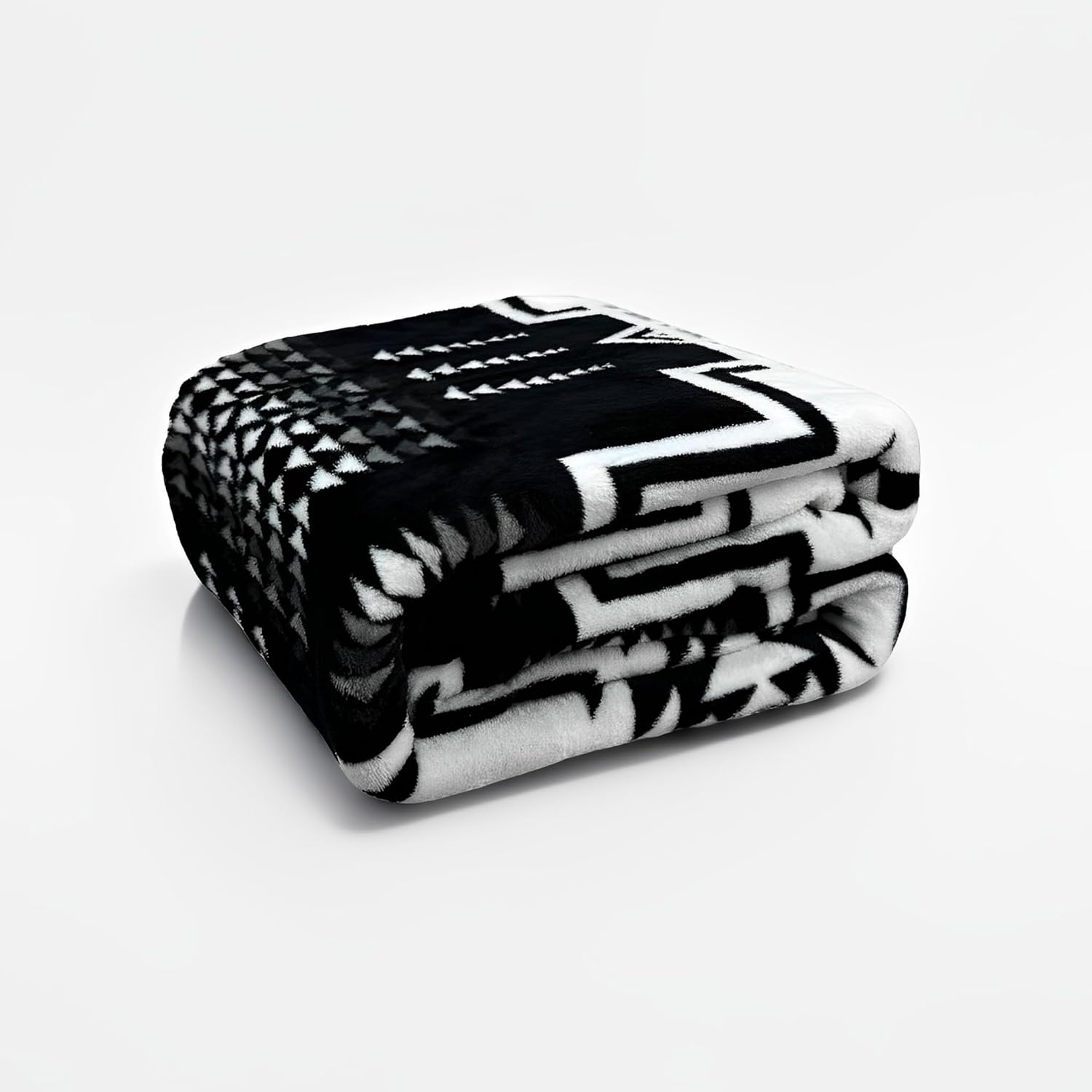 Fleece Blanket Queen - 90x90 Inch Lightweight & Buttery-Soft Throw for Bed, Sofa, Camping | 300GSM Cloud-Touch Microfiber | Cozy Essentials for Travel & Movie Nights, (Boho Black White)