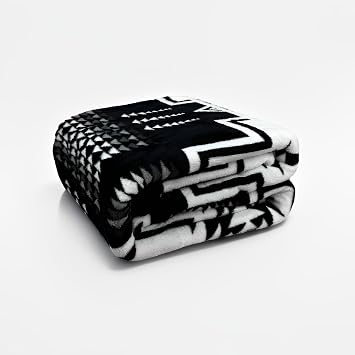 Fleece Blanket King - 104x90 Inch Lightweight & Buttery-Soft Throw for Bed, Sofa, Camping | 300GSM Cloud-Touch Microfiber | Cozy Essentials for Travel & Movie Nights, Boho Black White