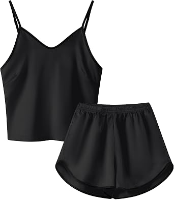 Girls & Women Silk Pajamas Set Satin Camisole Sleepwear 2 Piece Pjs, 3 Years - Women XXL