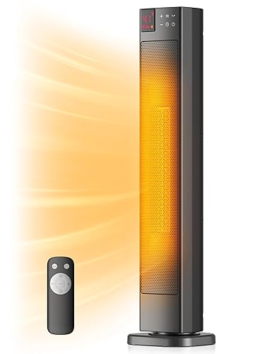 PELONIS 30” Ceramic Tower Space Heater with Adjustable Thermostat for