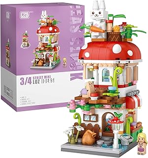MEIEST Mini City Shop Street View Building Blocks Model Set,Simulation Architecture Collection Particle Construction Building Bricks Toy,Home Decoration (Mushroom)