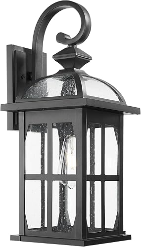 Miniatura 16 de Darkaway Luces de Pared Exteriores, Lámpara Exterior con Vidrio Texturizado, Luces Exteriores de Aluminio Antioxidante, Apliques de Iluminación para