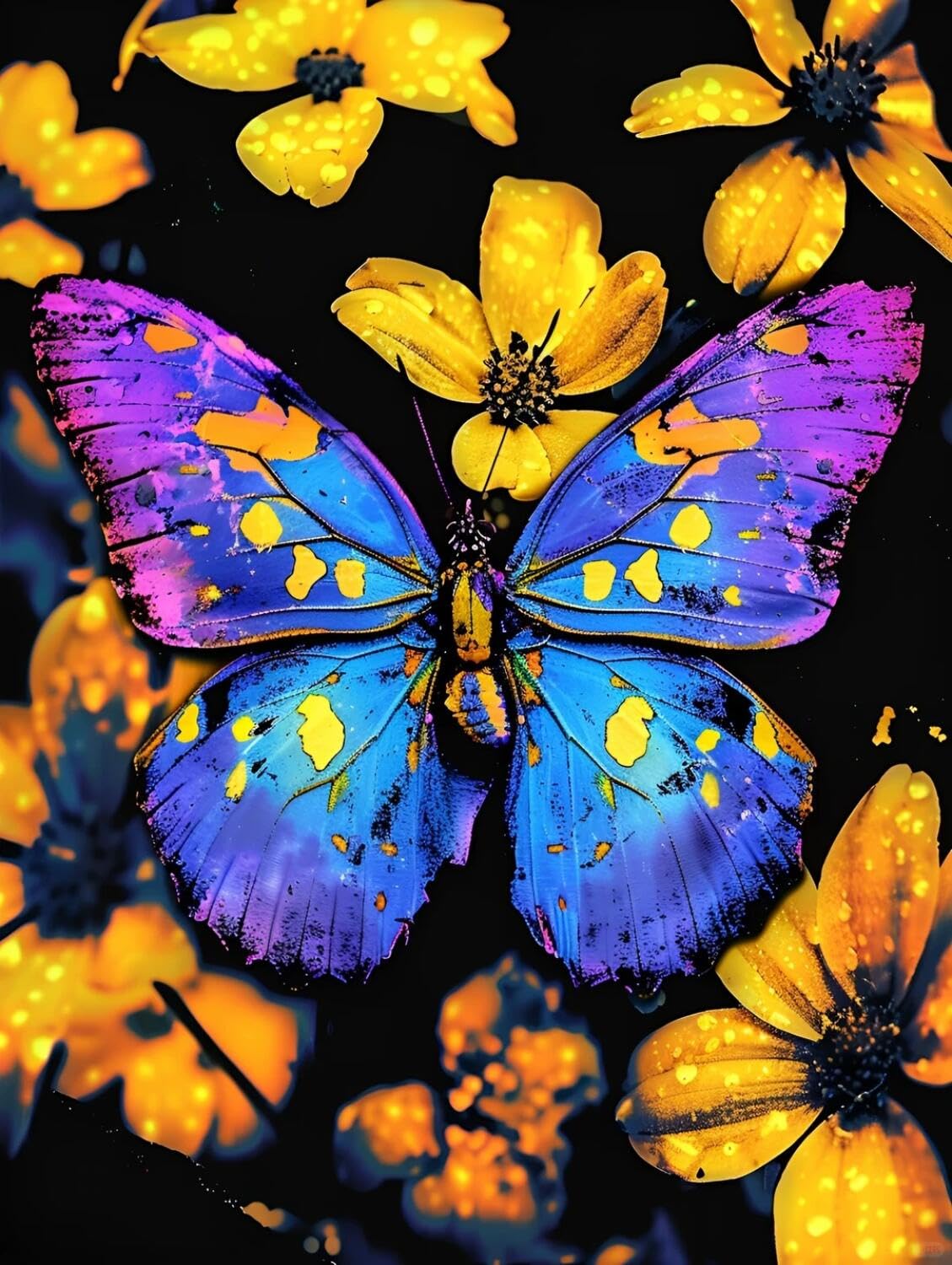Rqwybcaxn Bead Embroidery Kits Cartoon Butterfly 40x50cm