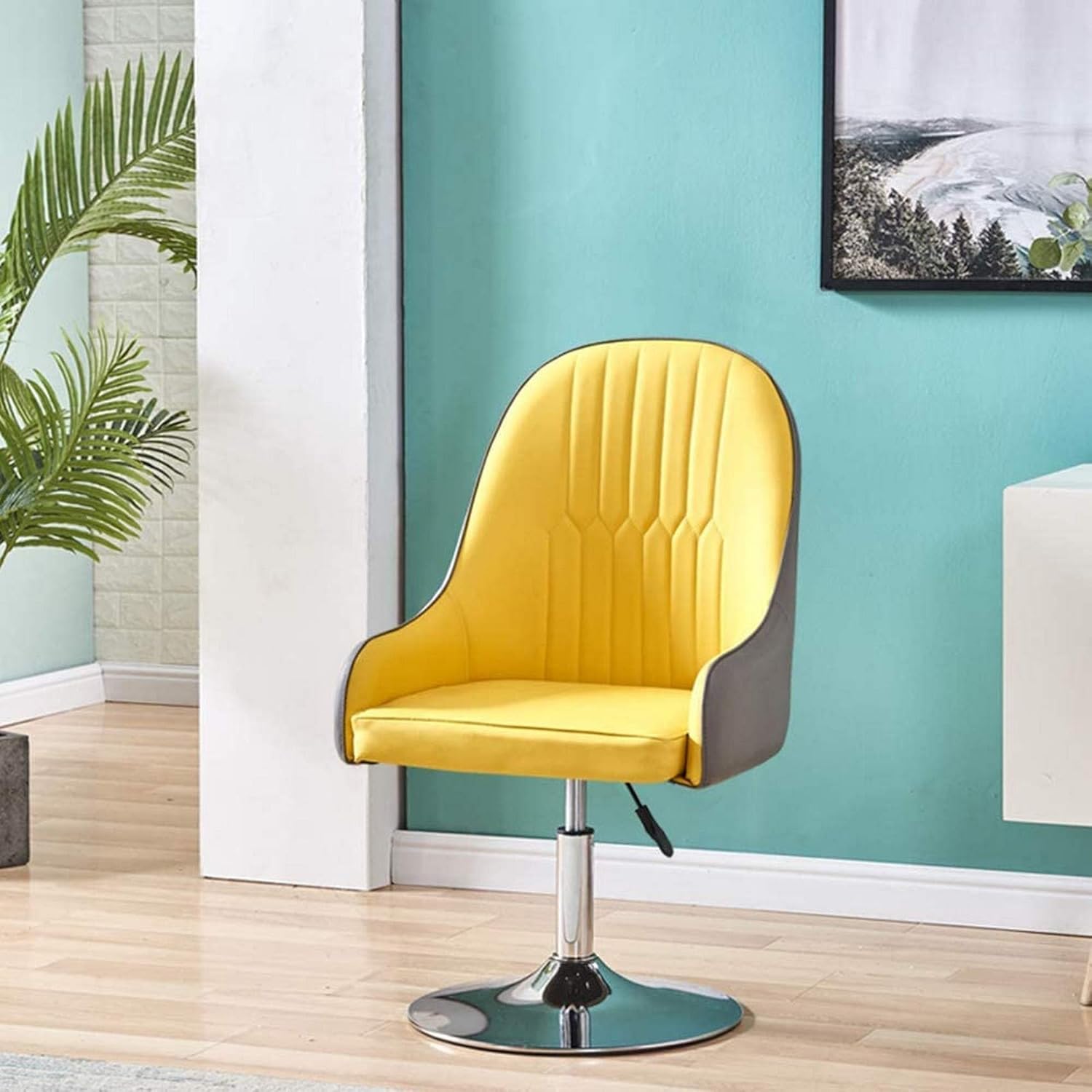 Desk Chair,Pu Office Swivel Chair with Armrests and