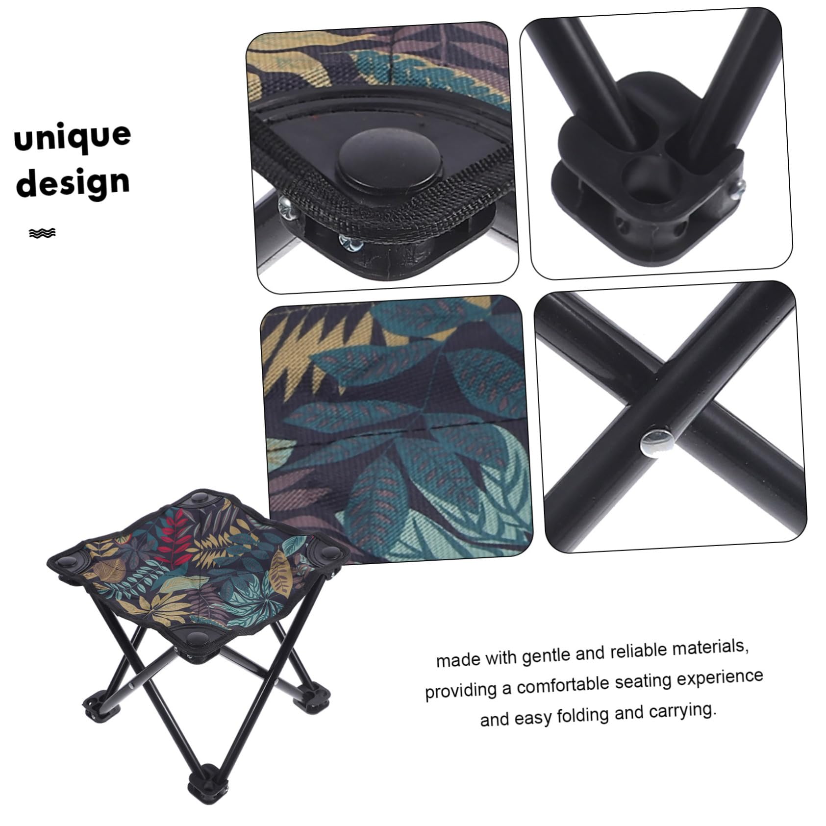 Toddmomy Sgabello Pieghevole Portatile da Campeggio Oxford Abs | Attività Outdoor e Campeggio, Borsa per Trasporto, Multifunzionale e Retrattile
