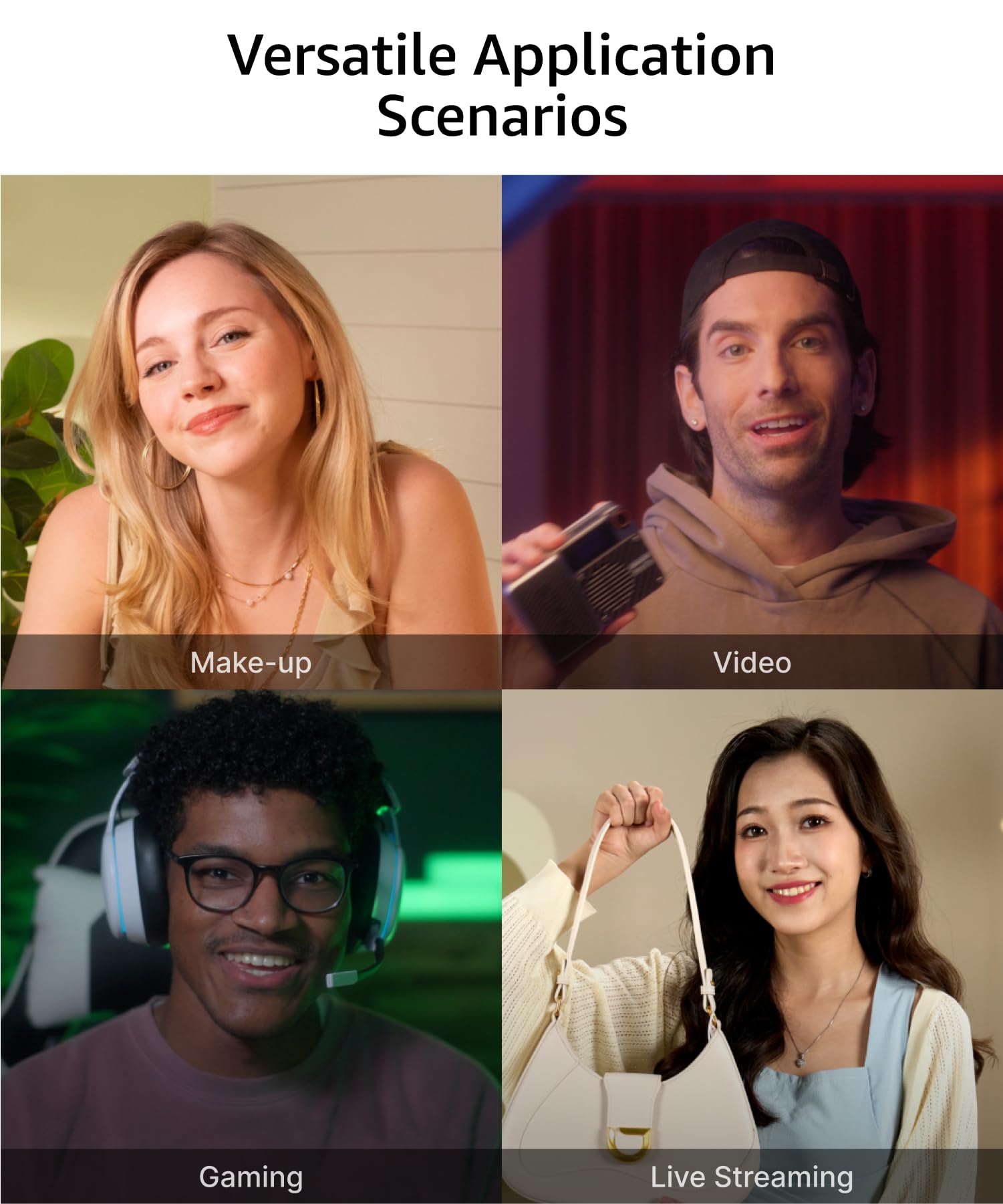 amaran Verge Key Light Bicolore 2700–6500K, CRI 96, Panneau LED Doux, USB-C, pour Streaming, appels vidéo & création – Charbon