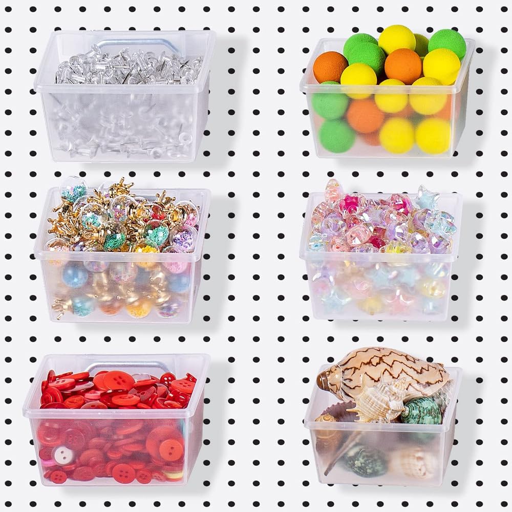 6 ganci per pannello forato, in metallo, 5 cm, resistenti, accessori per pannello forato per garage, ufficio, officina, banco da lavoro